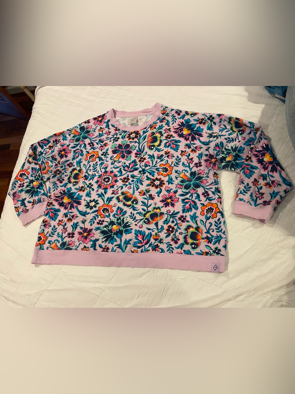 Vera Bradley Womens French Terry Drop Shoulder Sweatshirt Sz XL
